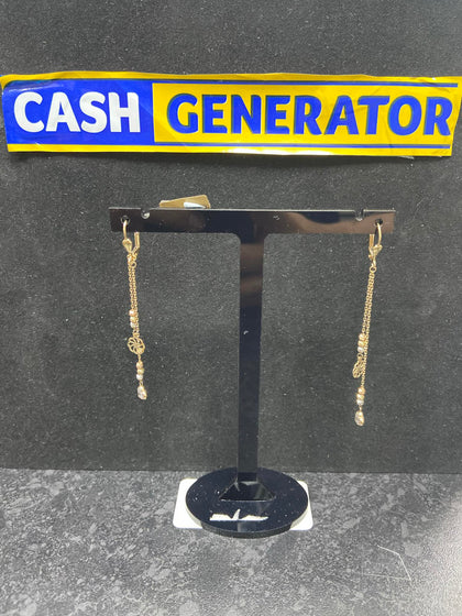 14ct Gold Fancy C/Z Heart Earrings 2.42g