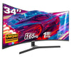 Gawfolk 34 Inch Ultrawide Curved Gaming Monitor, 1500R PC Screen UWQHD 3440x1440, 165hz
