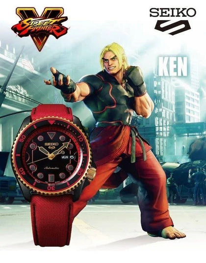 Mint Seiko X 5 Sports Street Fighter V Collaboration Watch - Ken Model