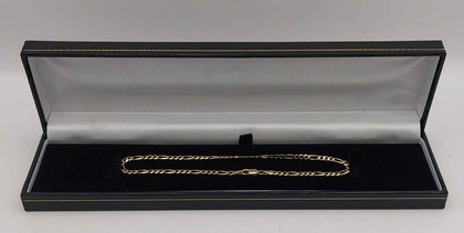 9ct 375 yellow gold Curb Style anklet 3.2g Boxed 10