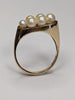 9ct gold angled pearl ring