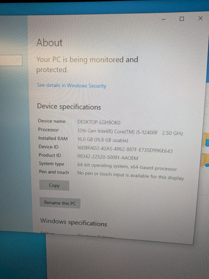 Desk Top Gaming Pc RTX 4060 i5 12th Generation