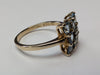 9CT GOLD RING WITH SKY BLUE STONES SIZE N 1/2 PRESTON STORE