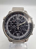 Citizen Eco-Drive men's chronograph black dial watch with mesh stainless steel strap and original box