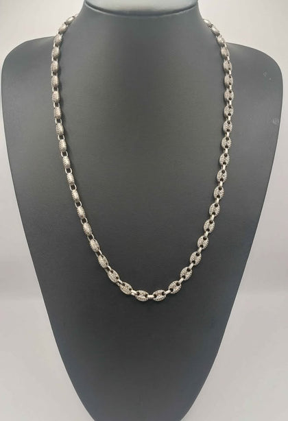 Pre-owned 925 silver mariner link style chain 58.6g Boxed 25