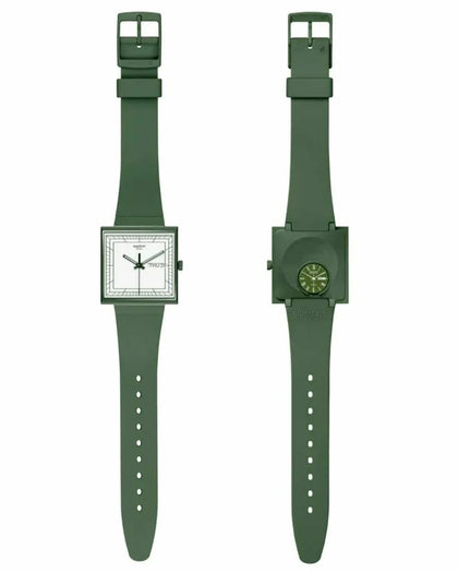 Swatch What If Square Green Watch SO34G700