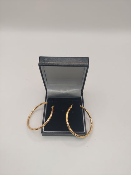 9k Gold Loop Earrings 2.27G Hallmarked(375)&Tested