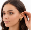 9ct Gold Earrings Green and CZ Stones