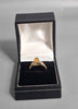 14ct GOLD RING ORANGE/CLEAR STONE 585 2.5G Size N