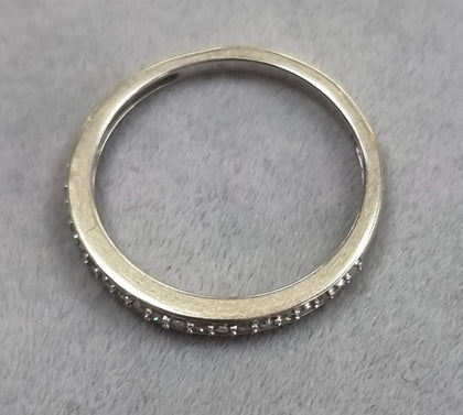 9ct White Gold Diamond Ring Size L