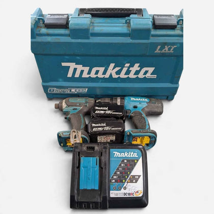 Makita DLX221ST Impact & Combi Drill Set, W/ 5.0Ah 18V Battery / 3.0Ah 18V Battery & DC18RC Charger