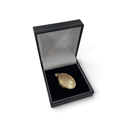 9CT Yellow Gold Oval Floral Style Locket 4.3Grams **GOOD CONDITION**
