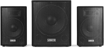Vonyx VX1015BT 2.1 Active Speaker Kit, 15-Inch Subwoofer, Bluetooth