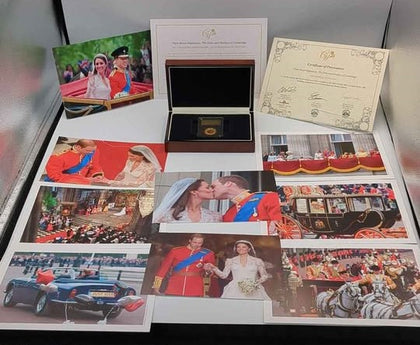 2021 Gibraltar Catherine and William 10th wedding anniversary life in pictures 22ct sovereign & CoA