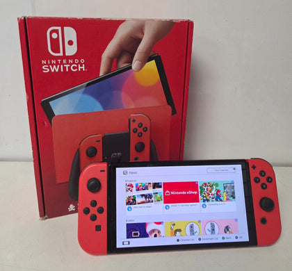 Nintendo Switch OLED RED Boxed with Mario odyssey Game