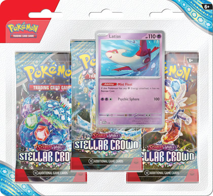 Pokémon TCG: Scarlet & Violet—Stellar Crown 3-Pack Blister - Latias (3 Booster Packs & Foil Promo Card)