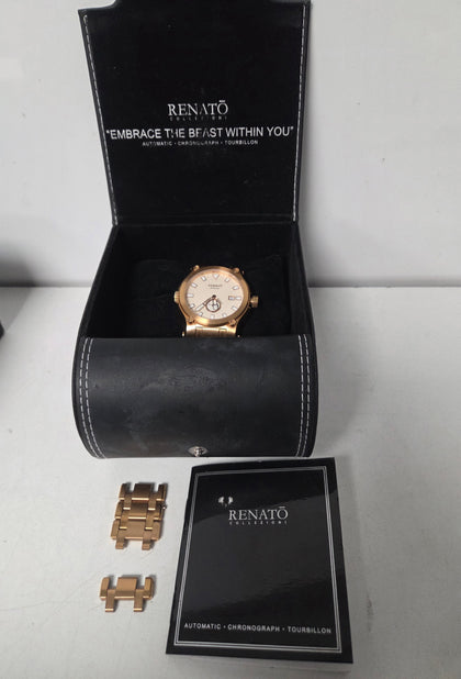 Renato Calibre Robusto gold tone Watch Boxed