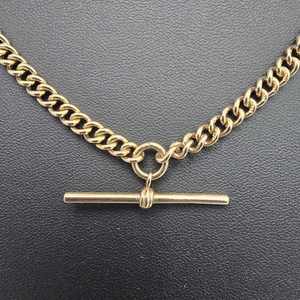 9ct Rose Gold Cuban Link T-Bar Chain 39.96g 18