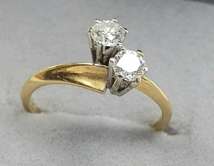 18ct Gold Diamond Ring (approx 0.40ct) Size L 1/2