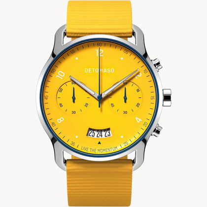 Detomaso SORPASSO Chronograph Giallo Yellow Mens