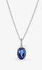 Pandora sparking halo necklace blue pendant boxed