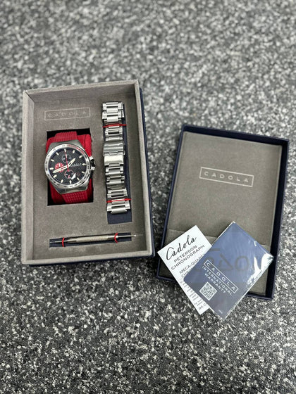 Cadola Red Mens Watch CD-029 - With Silver Strap  ** Collection Only - Wythenshawe **
