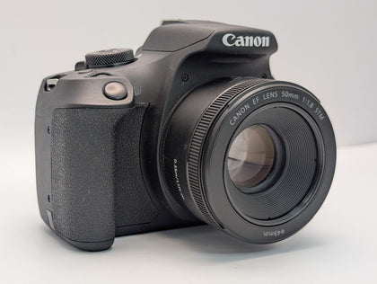 Canon EOS 2000D DSLR 24.1MP W/ EF 50mm 1:1.8 STM Lens - Shutter Count 46