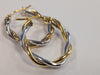 9ct Yellow & White Gold Twist Earrings