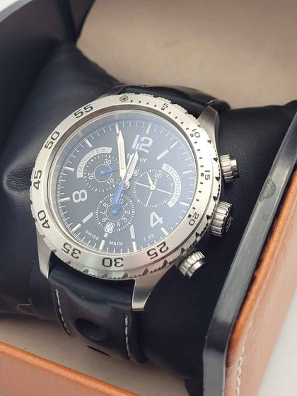 Traser P67 Elegance Swiss Quartz Men's Watch – Black Dial – Swiss Made - Unboxed With Rubber Strap