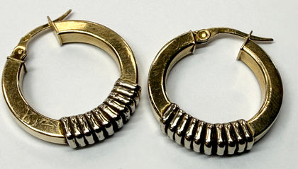 9ct gold hoop creole earrings