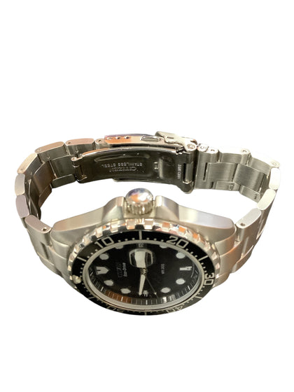 Citizen Eco-Drive Black Dial & Stainless Steel Watch boxed