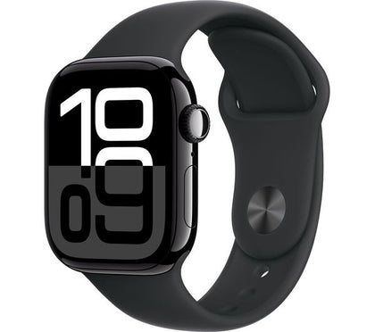 APPLE Watch Series 10 - 42 mm Jet Black Aluminium Case with Black Sport Band, S/M