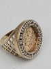 9ct Yellow Gold St.George Medal Ring With CZ Stones - 8.05 Grams - Size S