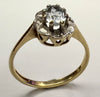 9ct Gold Diamond & CZ Ring Size K 1/2