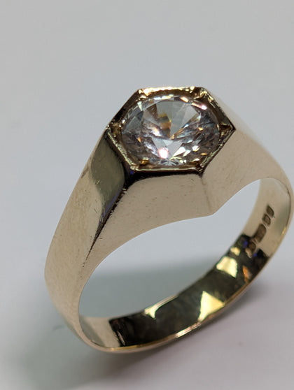 9ct Gold Ring With Extra Large Stone