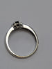 9CT WHITE GOLD DIAMOND & BLACK STONE RING SIZE P  2.39G PRESTON STORE