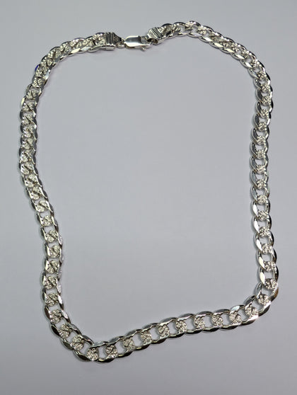 Silver Patterned Heavy Curb Chain