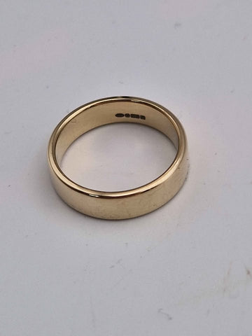 9ct Yellow Gold Men's Wedding Band Ring – Size O – 4.56g – Classic Polished Band