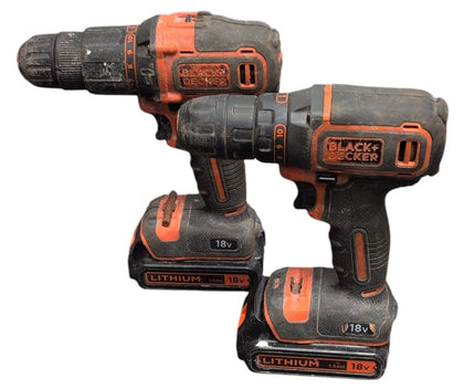 Great Black and Decker 4 Drill Set plus 6 Batteries and Hard Worksite Carry Case