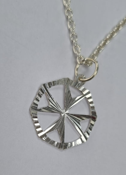 Silver Maltese Cross Necklace 16