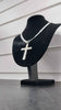 925 SILVER STERLING HALLMARKED, CURBED WITH FULL SILVER CROSS, 24", 33.6G, BOXED, BRAND NEW