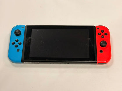 nintendo switch console red and blue joycons