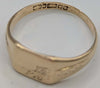 375 HALLMARKED 9CT, YELLOW GOLD, SIGNET RING WITRH DESIGN ON BAND, SIZE: Q, 2.5G, BOXED