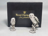 Silver  Plated  Owl Set Royal Hampshire Art Foundry collectable