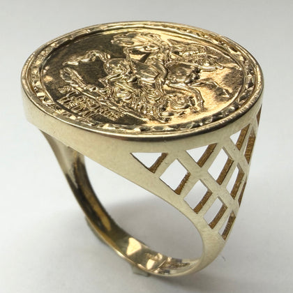 9ct gold st george's ring size u 1/2