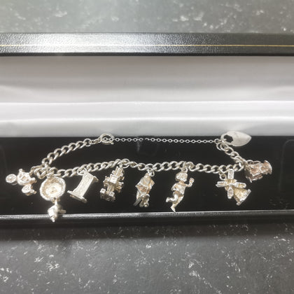 Silver 925 Charm Bracelet - 30.24G.