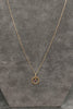 14ct Gold Greek Key & Red Stone Pendant & Chain - 16"