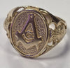 9ct Masonic Ring - Size S 1/2