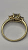 9ct yellow gold three stone dress ring size M 1/2