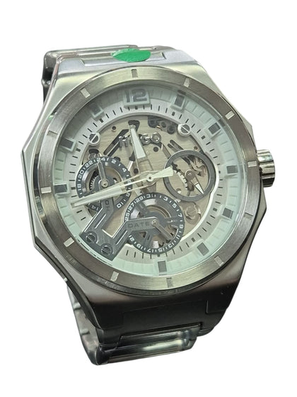 Men's HUGO #Grail Skeleton Multifunction Stainless Steel Bracelet Watch
